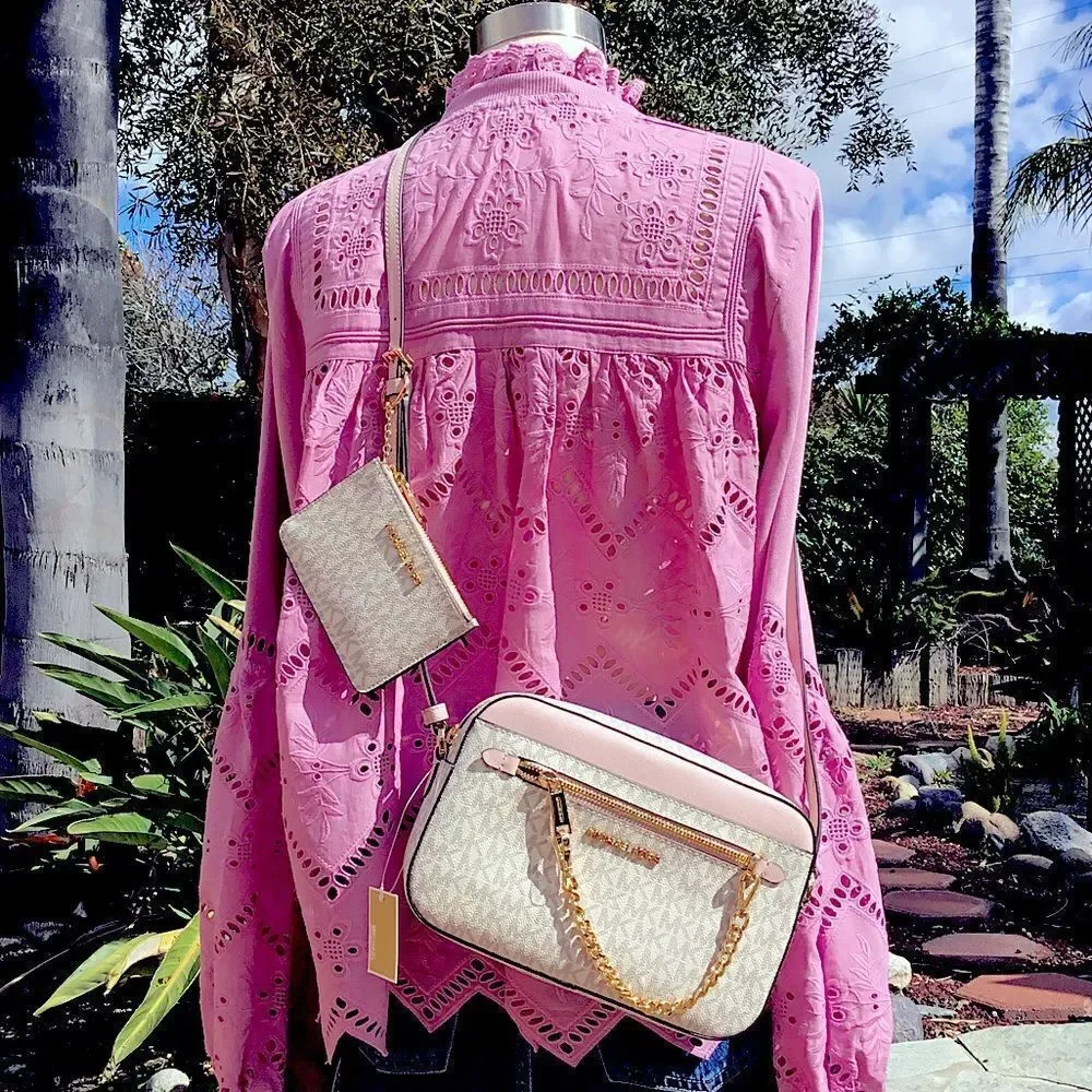 NEW MICHAEL KORS JET SET CROSSBODY AND CARD CASE/COIN